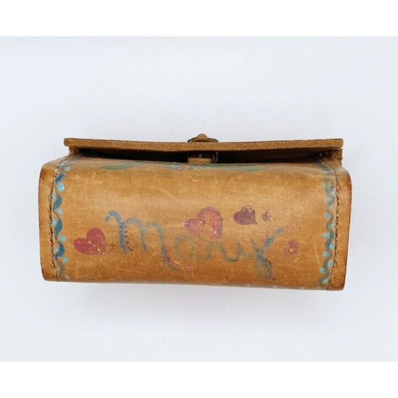 WWII 1942 E K 1943 Leather Tool Pouch Repurposed European Design Painted - Picture 3 of 15